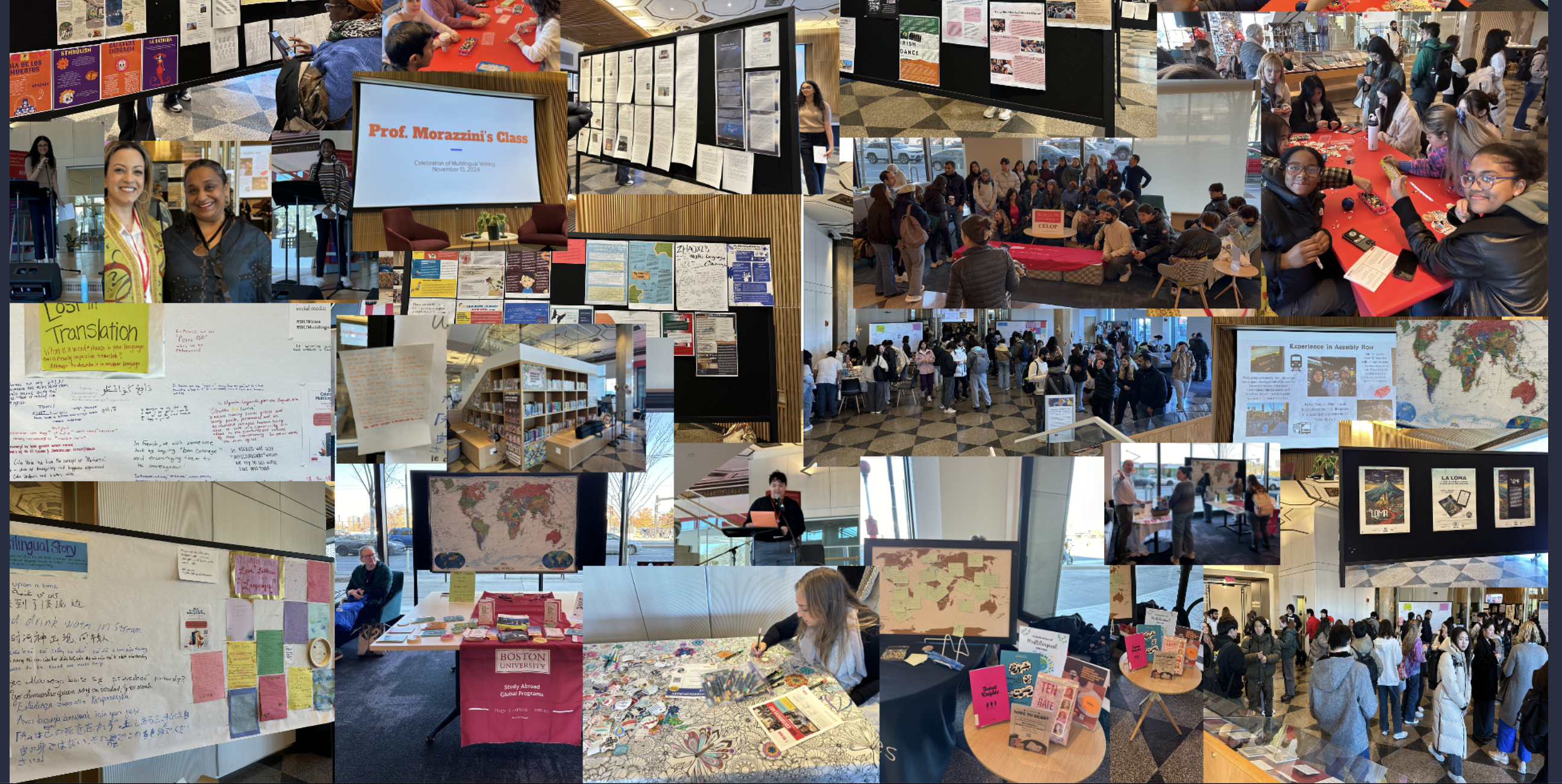 Photo collage of faculty, staff, and students from the 2024 Celebration of Multilingual Writing